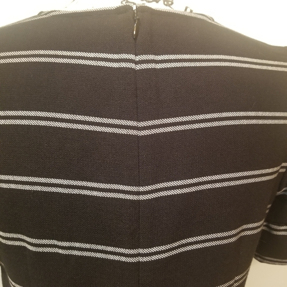 Ann Taylor LOFT Flutter Sleeve Striped Shift Dress - Picture 6 of 9